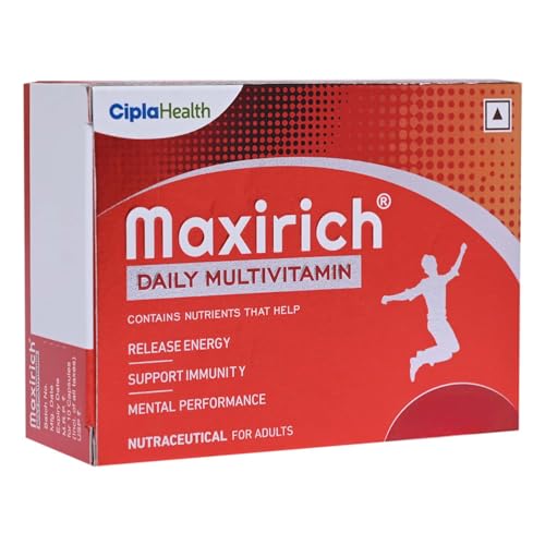 Image of Cipla Maxirich Daily Multivitamin (30 Softgels) For Men & Women With Essential Nutrients, Vitamins, Minerals, Anti-oxidants For Building Immunity & Energy (3)