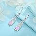 FJ Pink Opal Dangle Drop Earrings 925 Sterling Silver Infinity Teardrop Leverback Earrings Jewelry for Women
