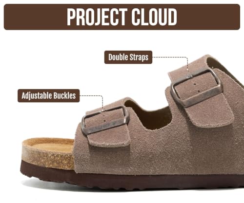 Image of Project Cloud Mens Sandals, 100% Genuine Leather Mens Slides (Heritage)