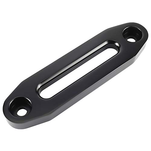 Yaekoo 6" Billet Polished Aluminum Hawse Fairlead Load Capacity 3500-5500 Lbs With Mounting Hardware For Synthetic Winch Rope (Black, 6") #TOP3