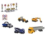 Baufahrzeuge Majorette 212057972 - Big Construction Theme Set, Miniaturfahrzeug