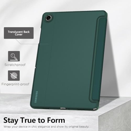 Image of MoKo for Samsung Galaxy Tab A11 Plus / A11+ Case 11 Inch 2026, Galaxy Tab A9 Plus / A9+ Case 11 Inch 2024, Slim Stand Hard PC Translucent Back Shell Smart Cover, Auto Wake /Sleep, Midnight Green