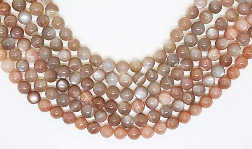 Perles de pierre de lune pêche 10mm et améthyste pour la création de bijoux DIY - 2