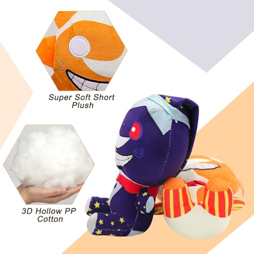 vita dennis Plushies 2pcs Sun and Moon Plush FNAF 9.84in FNAF Security Breach Sundrop and Moondrop Plush Figure Toy Soft Stuffed Clown Cartoon Plushie for Boys Girls Festive and Decorative Gift - Image 4