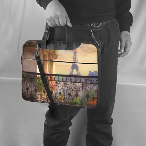 Balcony on The Paris Wall Laptop Tote Bag miniatura 2