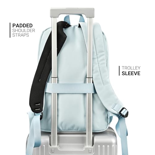 Image of ZORFIN 26L Backpack for College, and Travel: Water Resistant Bookbag - Light Gray Blue