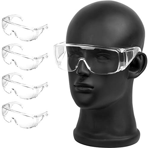 4 Pack Safety Glasses Over Eyeglasses Anti Fog Safety Goggles For Nurses,Men,Protective Eyewear Shooting Glasses,Lab Glasses Eye Protection #TOP8
