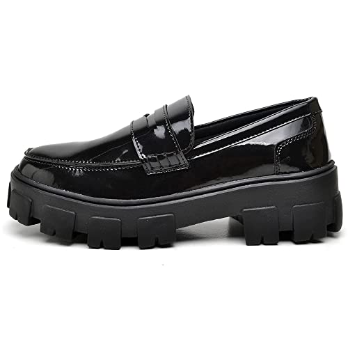 Sapato Mocassim Feminino Modern DUBUY 1404AB Tamanho:40;cor:Preto Verniz;gênero:Feminino