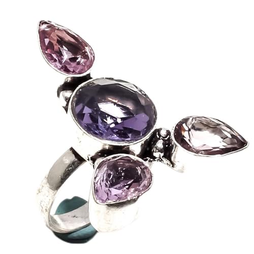 Bague iolite en argent 925 fait main taille 56 bague artisanale
