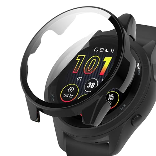 Image of Case Compatible with Garmin Forerunner 265, Hard PC Case with Tempered Glass Screen Protector, All-Round Protection, Scratch-Resistant and Shock-Absorbing Protective Case for Garmin Forerunner