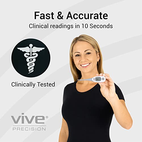 Vive Precision Smart Oral Thermometer - Fsa/Hsa Approved Medical Grade Body Temperature Reader For Adults, Babies - Digital Fever Monitor With App For Home Use, Under The Tongue, Armpit & Rectal #TOP2