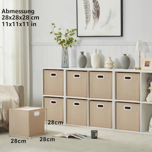 Mangata Aufbewahrungsboxen 28 x 28 x 28 cm, Hellkhaki, 4er Set – Ansicht 2