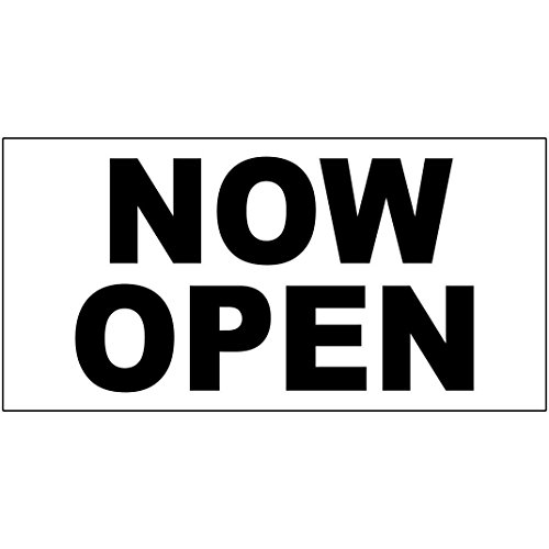 Cortan360 Now Open Black Decal Sticker Retail Store Sign Sticks to Any Surface
