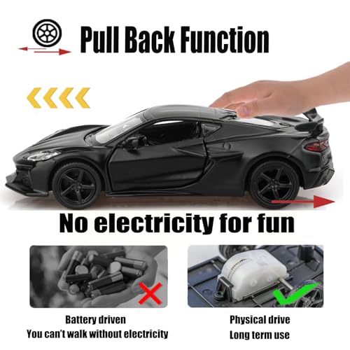 TOKAXI 1/36 Scale Chevrolet Corvette C8 Diecast Cars Models,Pull Back Vehicles Corvette C8 Toy Cars,Cars Gifts for Boys Girls