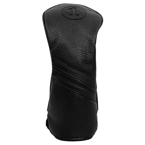 ProActive Sports Vintage Golf Club Head Covers for Driver | 1 Headcover for up to 460cc | Classic Leather Look | Black/Black