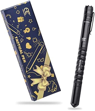 MCCC Professional Tactical Pen Self Defense Pen with with Built-in LED Flashlight, DNA Defender&Glass Breaker Writing Multifunctional Survival Tool(Black)