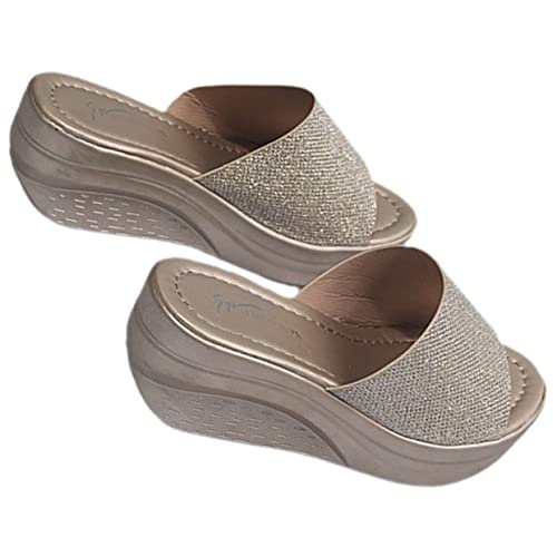 Holibanna Sandals For Women 4 Pairs Sequin Slides Summer Beach Sandals Women Sandals Womens Cute Sandals Miss Leather Rome Font Cute Sandals Ladies Sandals Women Wedge Shoes Casual Sandals #TOP1