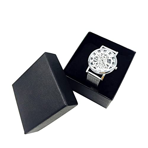WUSHUN Uhrenschatulle - zarte kleine Uhren-Geschenkbox mit Kissen, stilvolle Geschenkbox zum Verpacken oder Aufbewahren von Schmuck, Uhren, Armband, Halskette oder Armreif Cover