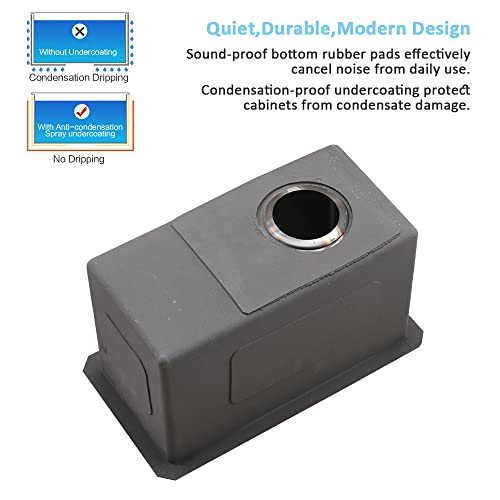 10 Inch Black Bar Sink, Black Undermount Bar Sink-Bokaiya 10X18 Inch Matte Black Stainless Steel Wet Bar Sink 16 Gauge Single Bowl Undermount Small Bar Sink With Bottom Grid #TOP5