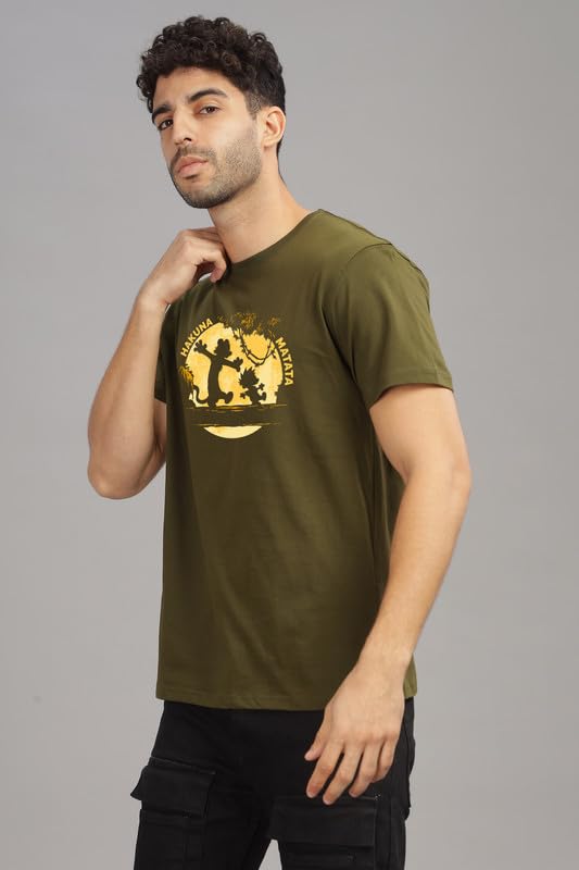 Image of XENOVAURBAN Men's Graphic Printed RN-HKM Round Neck Regular and Plus Size Cotton T-Shirt