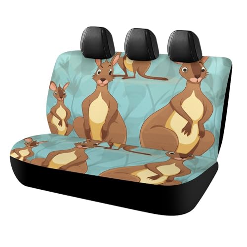 Housse de siège arrière pour chien motif kangourou fun pour sorties et retours de plage