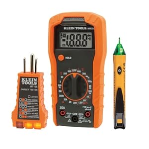 Klein Tools 69149P Kit de prueba eléctrica con multímetro digital, probador de voltaje sin contacto y probador de toma de corriente, cables y baterías