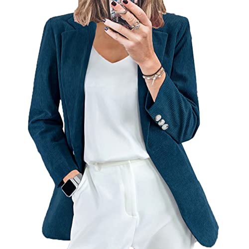 Outono e inverno senhoras novo veludo cardigan temperamento slim cor sólida casual fato pescoço casaco pequeno fato profissional, Verde escuro