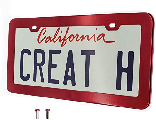 Creathome 201 Stainless Steel License Plate Frames with Shining Red Color