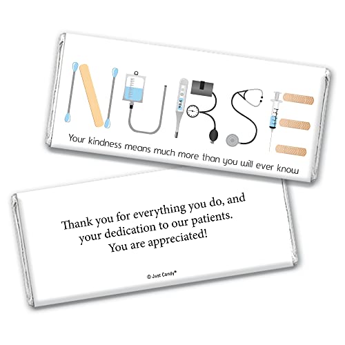 24ct Nurses Week Thank You Wrappers for Candy Bars Giveaways (24 Pack) Candy Not Included - NURSE