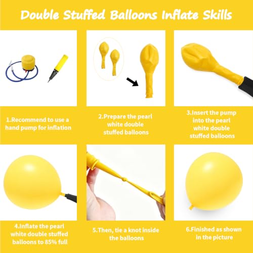 Image of 108Pcs Double Stuffed Yellow Balloon Garland Arch Kit