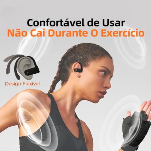 Fone de Ouvido, Bluetooth 5.4, IPX5 à Prova D'Água, 45h de Bateria, Com Microfone Embutido. Design