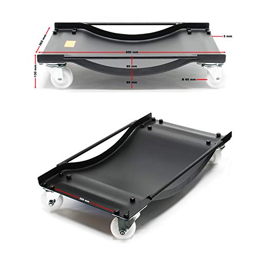 Rangierhilfe für PKW Wiltec Multi Transportschale – 1 Paar Rangierroller