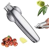 【Facile à Utiliser】：Cette pince à châtaignes est facile à utiliser, la lame en acier inoxydable peut couper avec précision la coquille des châtaignes, de sorte que la séparation de la coquille et de la viande devient un jeu d'enfant, le degré maximal d'intégrité et de goût des châtaignes, de sorte que vous pouvez dire adieu à la difficulté d'éplucher les châtaignes, et profiter du goût délicieux des châtaignes