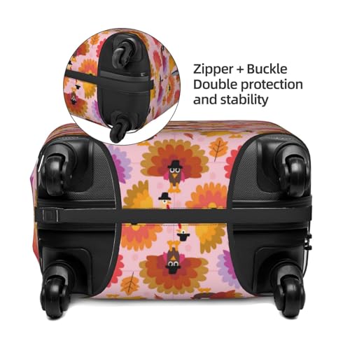 Luggage Cover Protector Suitcase Cover - High Elasticity Happy Thanksgiving Turkey Suitcase Cover for Luggage4