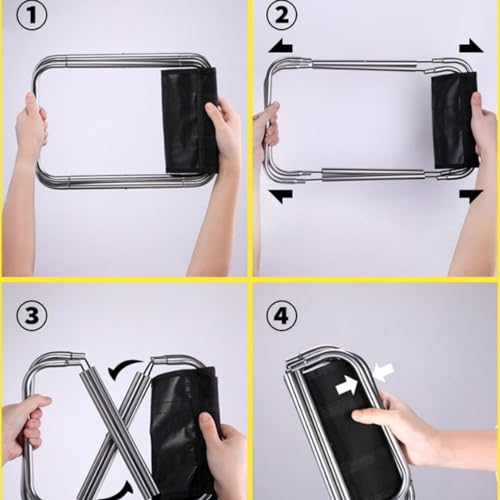 Banqueta de Metal Banco Dobrável Portátil Fácil de Transportar Cadeira de Pesca Piquenique