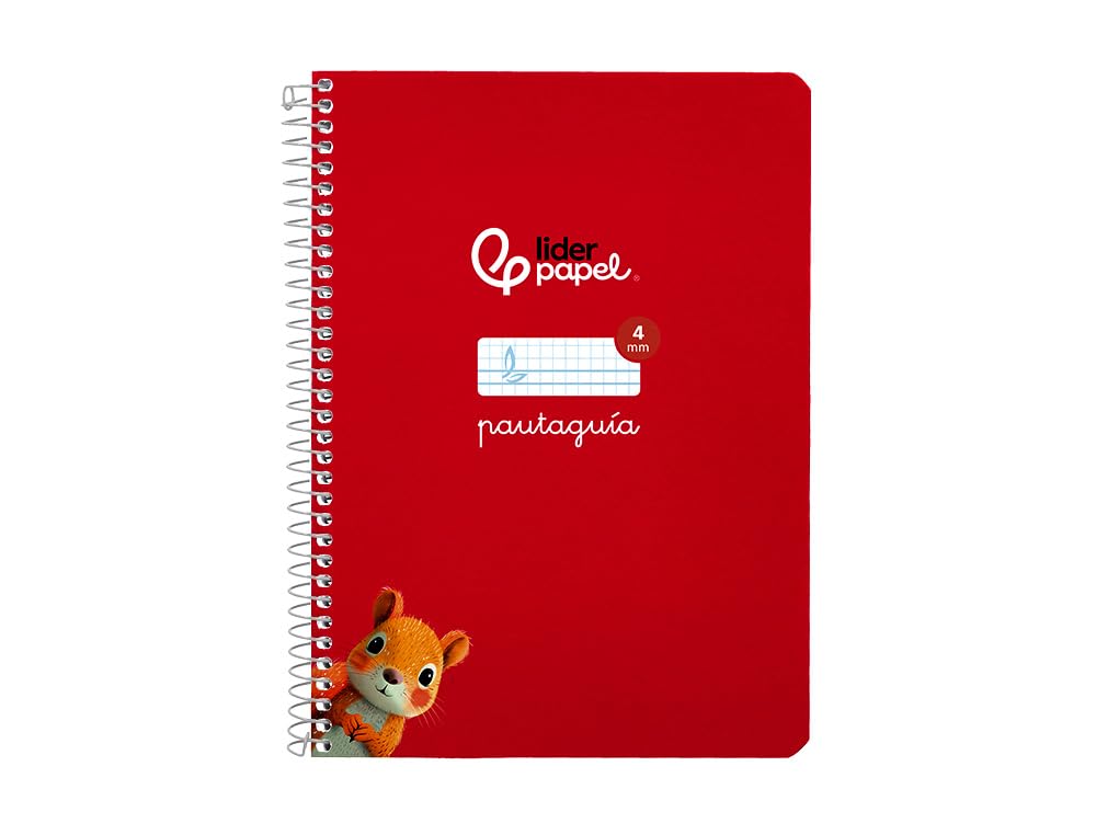 Liderpapel Spiral Notebook A5 Pautaguia Soft Cover 40h 75g Ruled Square 4mm Red