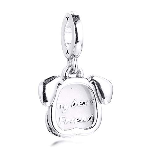 Charm de perro plata 925 compatible pulsera original abalorio colgante