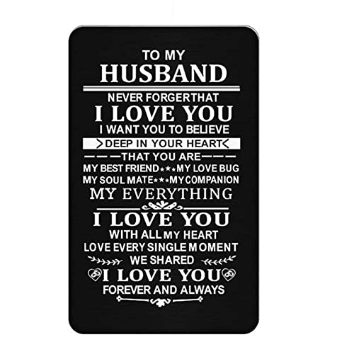 Jstud To My Husband Wallet Card from Wife Never Forget I Love you for Husband Engraved Wallet Card Love Gifts on Valentine Birthday Day