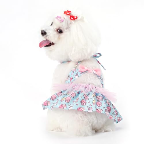 Image of CuteBone One Piece Dog Bikini Swimsuit Dress - Puppy Bathing Suit Costume for Small Dogs - Comfortable & Stylish Pet Clothes for Summer Pool, Beach & Play LTDB14XXS