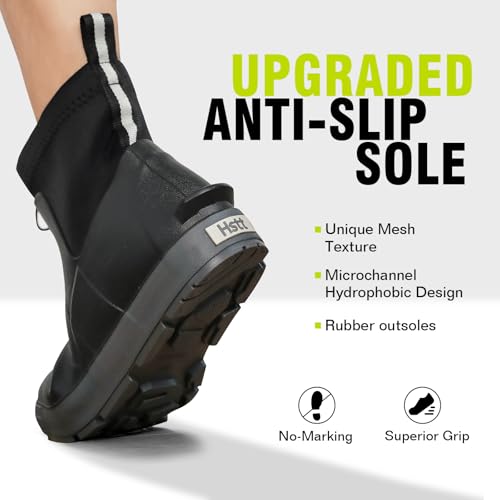 Men's Deck Boots,Ankle Rubber Rain boots Waterproof Anti-Slip Waterproof Shoes, Fishing Boating Boots Water Work Shoes for Men2