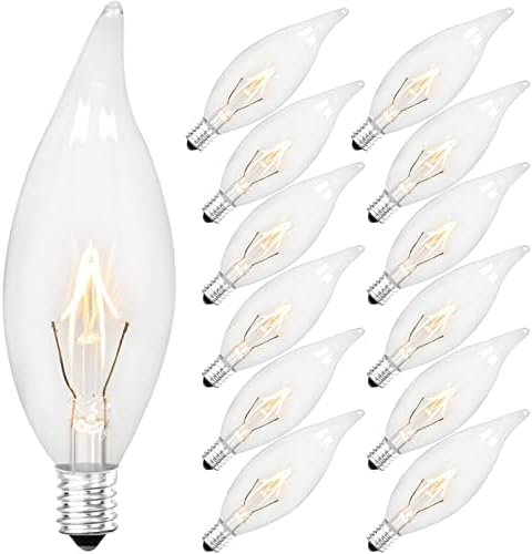 SCOMX 40W Equivalent Torpedo Tip Light Bulbs - E26 Base, Frosted, Warm White (6 Pack)