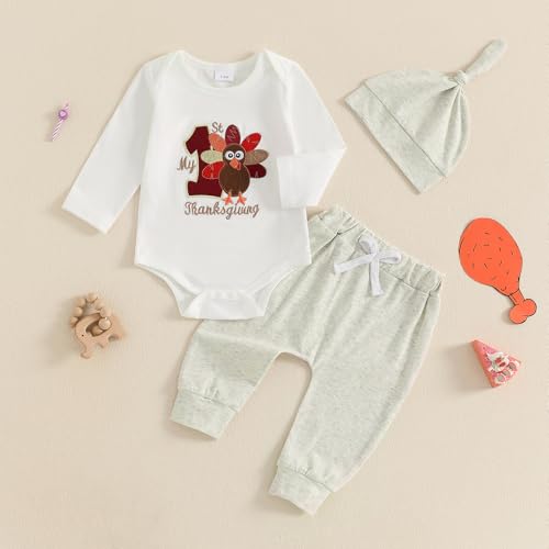 Baby Boy Girl Halloween Outfit Long Sleeve Newborn Pumpkin Romper Pant Set Cute Infant Fall Clothes with Hat 3PCS2