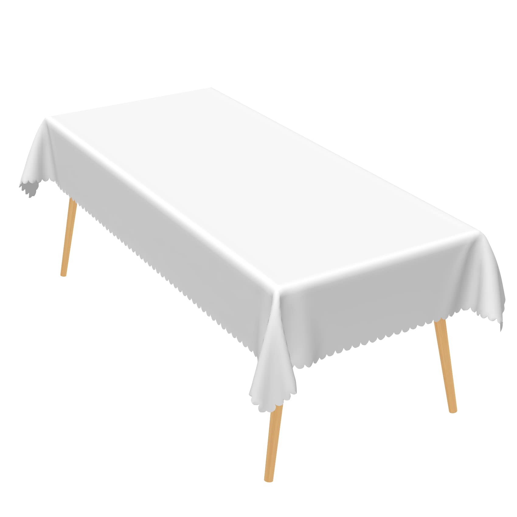 Aoihrraan Weiß Rechteckige Tischdecken aus Polyestergewebe Waschbar Längliche Tischdecke für Zuhause Party Essen 12 bis 14 Sitzer für Küche Hochzeit Geburtstag Jubiläum Dekoration 178 x 305 cm