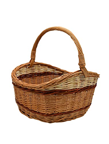 Rattankorb Weidenkorb Einkaufskorb Picknickkorb Stabiler Tragekorb aus Rattan geflochten K1-410 (Groß) Cover