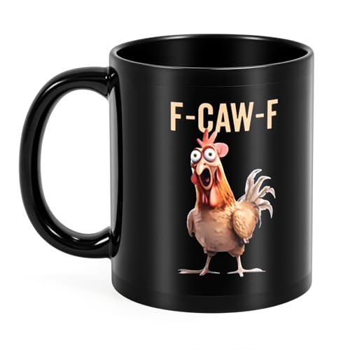 Kunoli F Caw F Mug Funny Chicken Mug Funny F-Caw-F Coffee Mugs Novelty Ceramic Mugs Suit for Coffee Milk Tea Creative for Birthday Day Gift