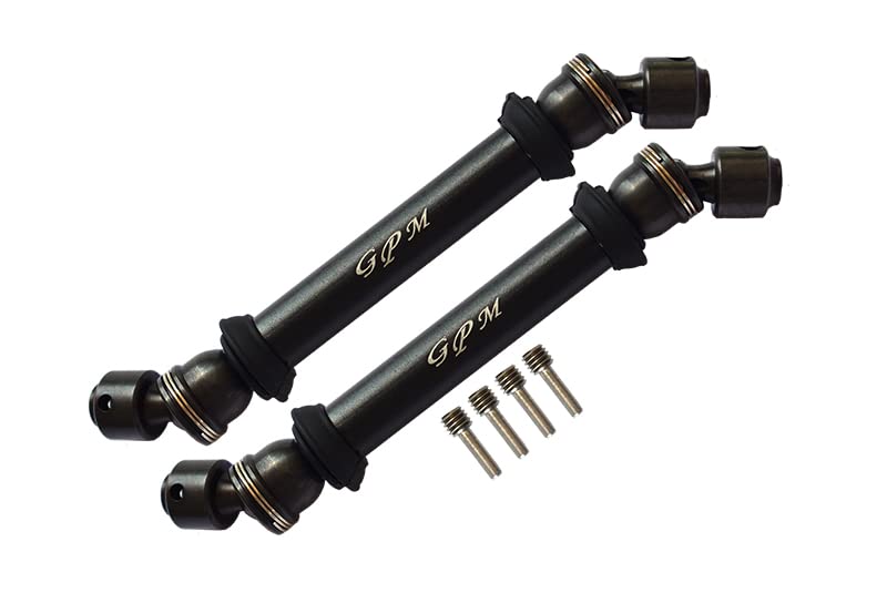 Axial Capra 1.9 Unlimited Trail Buggy Upgrade Parts Steel+Aluminium Front+ Rear CVD Drive Shaft - 2Pc Set Black