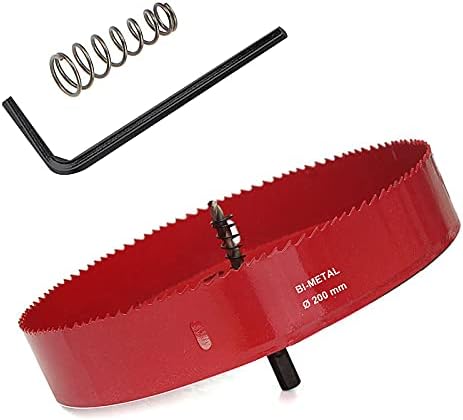 SagaSave 200mm HSS Bi-Metal Hole Saw with Corn Hole Drilling Cutter, Hole Cutter for Stainless Steel,Metal,Wood,Plastic,Drywall,Fiberboard,7.89inch 1PCS