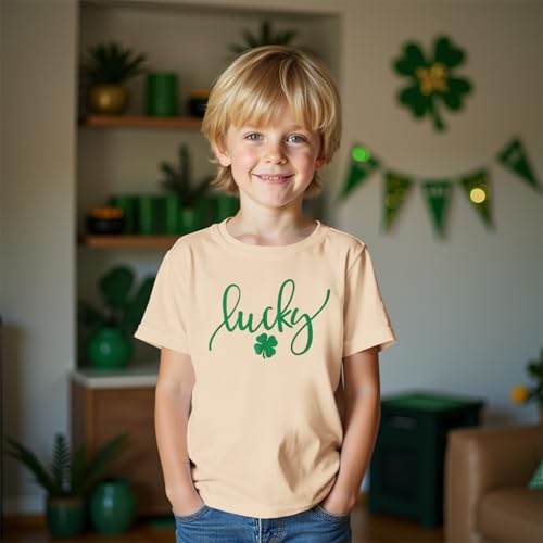 Kids St. Patrick's Day Shirt Girls Boys Lucky Shamrock Graphic T-Shirt Irish Four-Leaf Clover Short Sleeve Tees Tops3