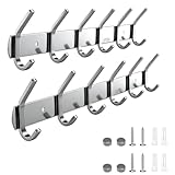 Perchero de Pared 2 piezas,Ganchos de Percheros de Pared Acero Inoxidable con 6...