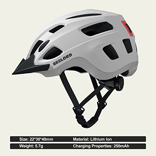Beelord Bike Helmet For Adults With Usb Rechargeable Rear Light, Dial Fit Adjustment, Detachable Visor, Ventilated, Cpsc Safety Certified #TOP1